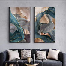 Load image into Gallery viewer, Nordic Modern Abstract Gold Ribbon Canvas Art
