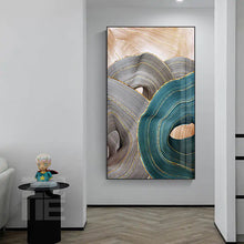 Load image into Gallery viewer, Nordic Modern Abstract Gold Ribbon Canvas Art
