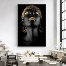 Load image into Gallery viewer, Modern Art Canvas African Black Woman Posters
