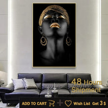 Load image into Gallery viewer, Modern Art Canvas African Black Woman Posters
